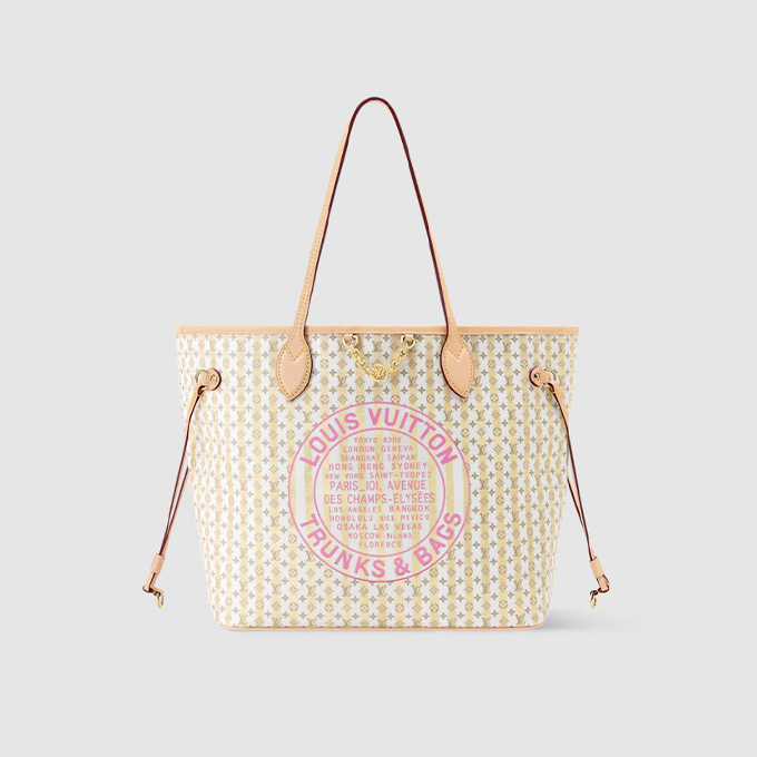 lv louis vuitton neverfull mm lv stamp striped mini monogram tote handbag #m28457